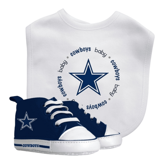 New *NFL Dallas Cowboys 2-pc Baby Gift Set (Bib & Pre-Walker Shoes)0-6 months