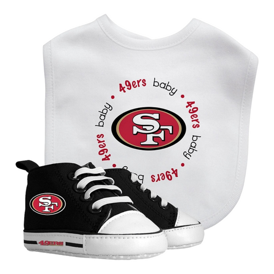 New *NFL San Francisco 49ers 2-pc Baby Set (Bib & Pre-Walker Shoes) 0-6 months