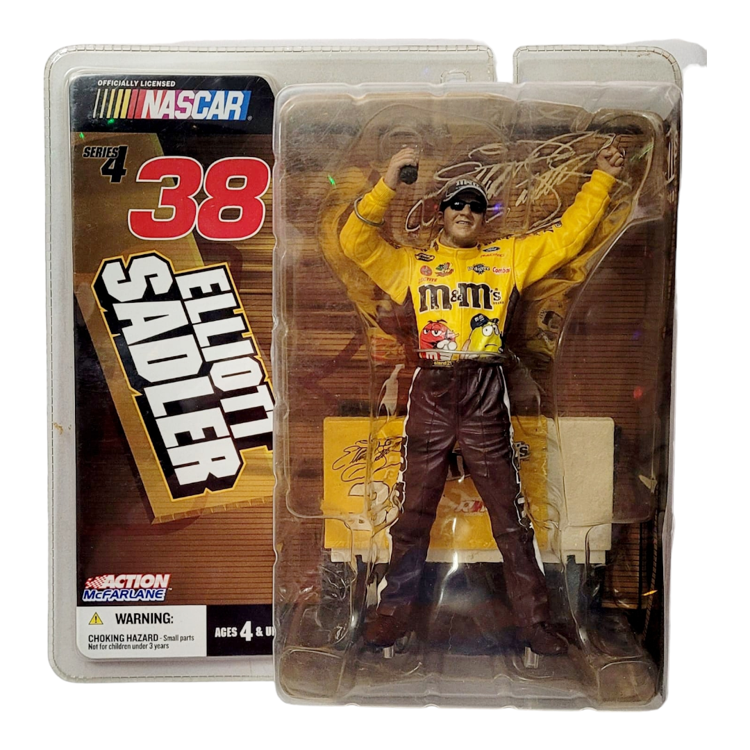 New *Autographed "Elliott Sadler" NASCAR Action Figure #38 M&M's Outfit (Series 4)