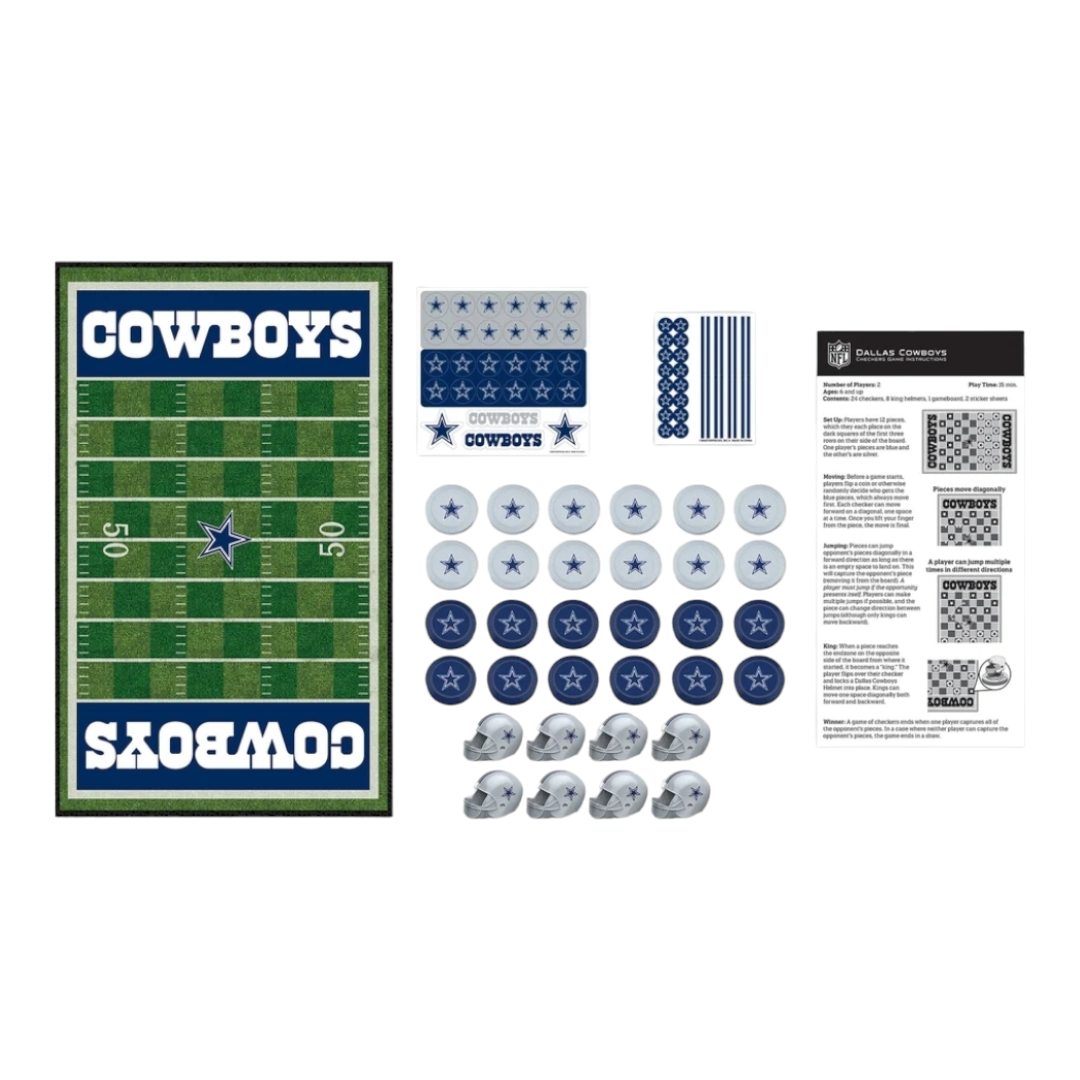 NIB *NFL Dallas Cowboys Checkers Board Game 13" x 21"