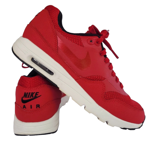 Nice *Nike Air Max 1 Ultra Essentials Sneakers (Men's 7.5) Red Leather/Mesh Shoes