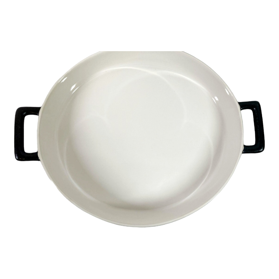 NIB *Guy Fieri Metallic Glazed Oval Stoneware Covered 14.75" Casserole Dish