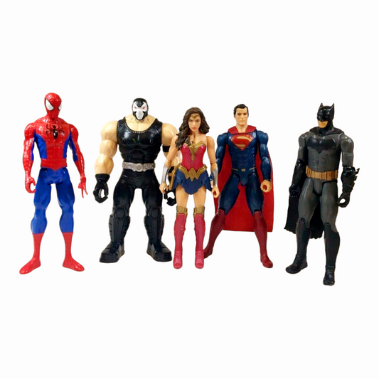 5 DC SuperHeros *12" Tall (Spiderman, Bane, Superman, Wonder Woman, Batman)