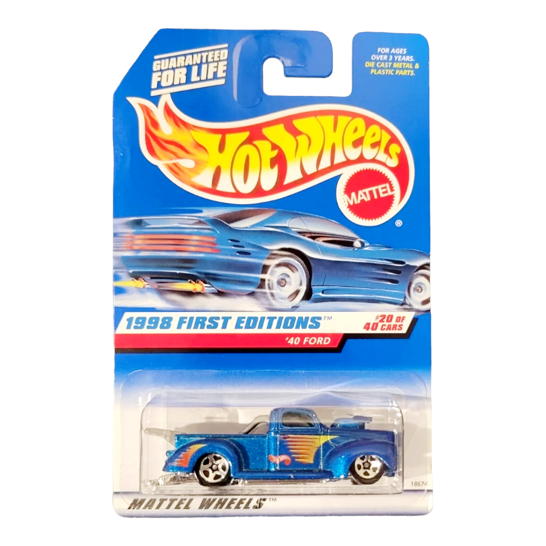 NIB *Hot Wheels Blue "1940 Ford" Truck (1998) First Editions #20 of 40 Cars #654