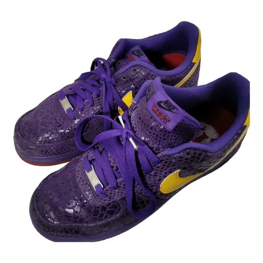 Great *Women's Purple NIKE Air Force 1 Premium 'Eddie Cruz' Snake Skin Shoe (Size 9)