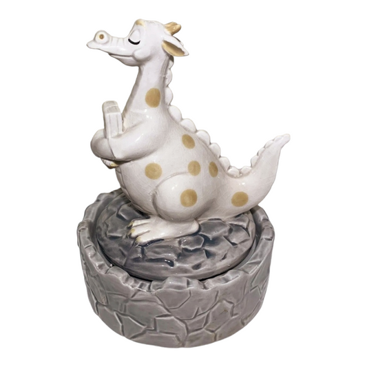 Vintage *Quon-Quon Japan "Puff The Magic Dragon" Ceramic Spinning Music Box