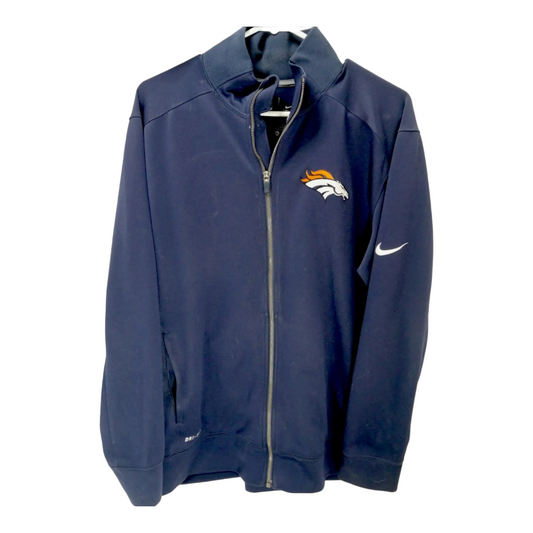 NIKE *NFL Denver Bronco Dri-Fit Full Zip Blue Jacket Team Apparel (Size Large)