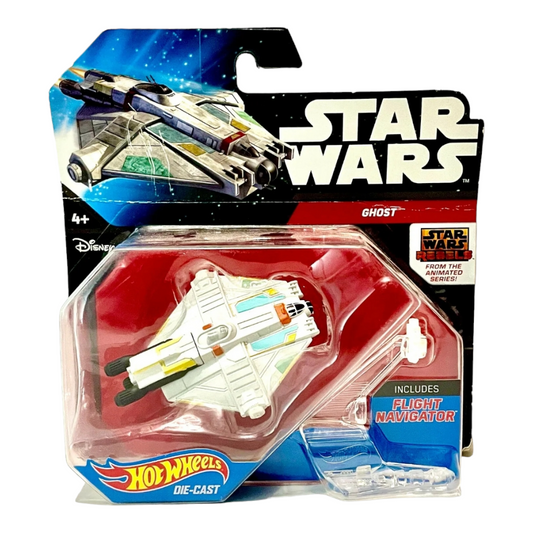 NIB *Star Wars Mattel/Disney Hot Wheels "Ghost" (DRX07) w/ Flight Navigator Die Cast