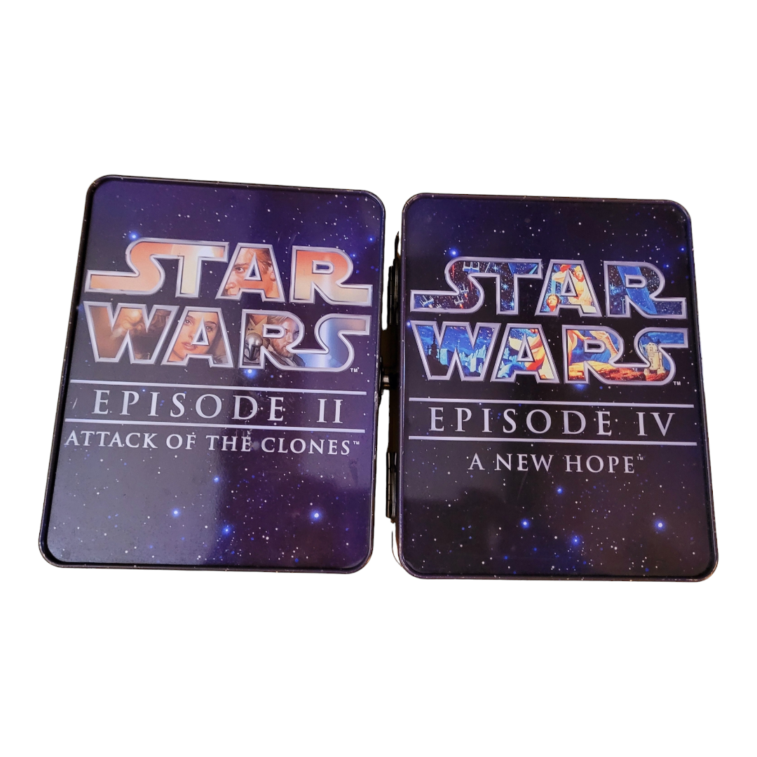 (2) Star Wars Tin Boxes (Episode II: Attack of Clones & Episode IV: A New Hope)