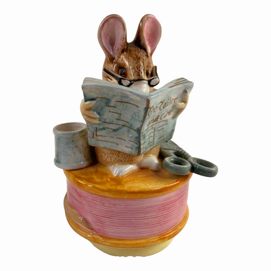 Vtg. Schmid Beatrix Potter Music Box "The Tailor of Gloucester" (1978) Rotates