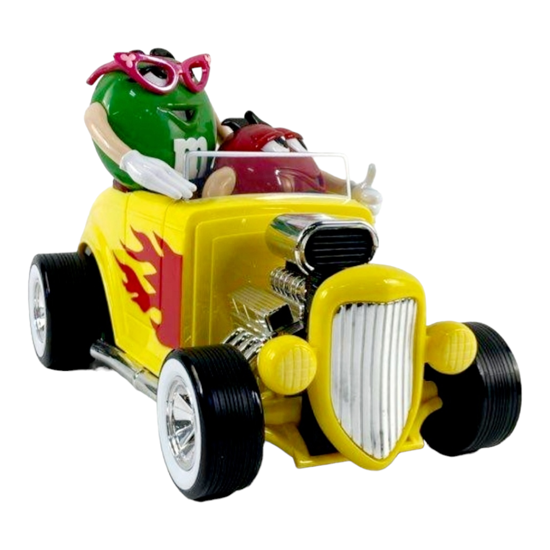 Cute *M&M's "Rebel Without A Clue" Yellow Hot Rod Candy Dispenser