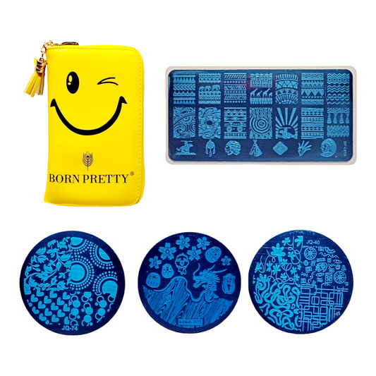 Nail Art *Yellow Case Full of 25 Nail Art Design Stamping Plates