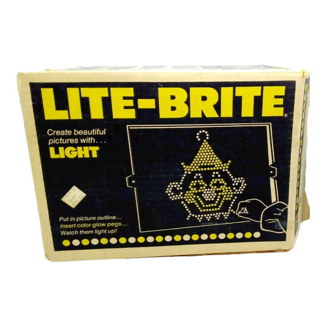 Boxed *Vintage Hasbro Lite Brite with Colored Pegs & Instructions (1981) Works!!