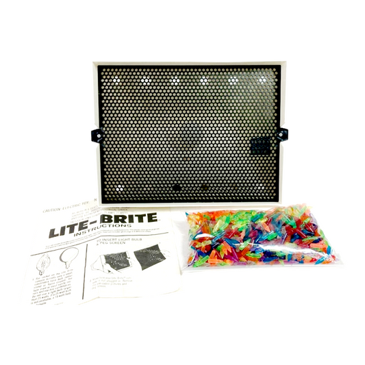 Boxed *Vintage Hasbro Lite Brite with Colored Pegs & Instructions (1981) Works!!