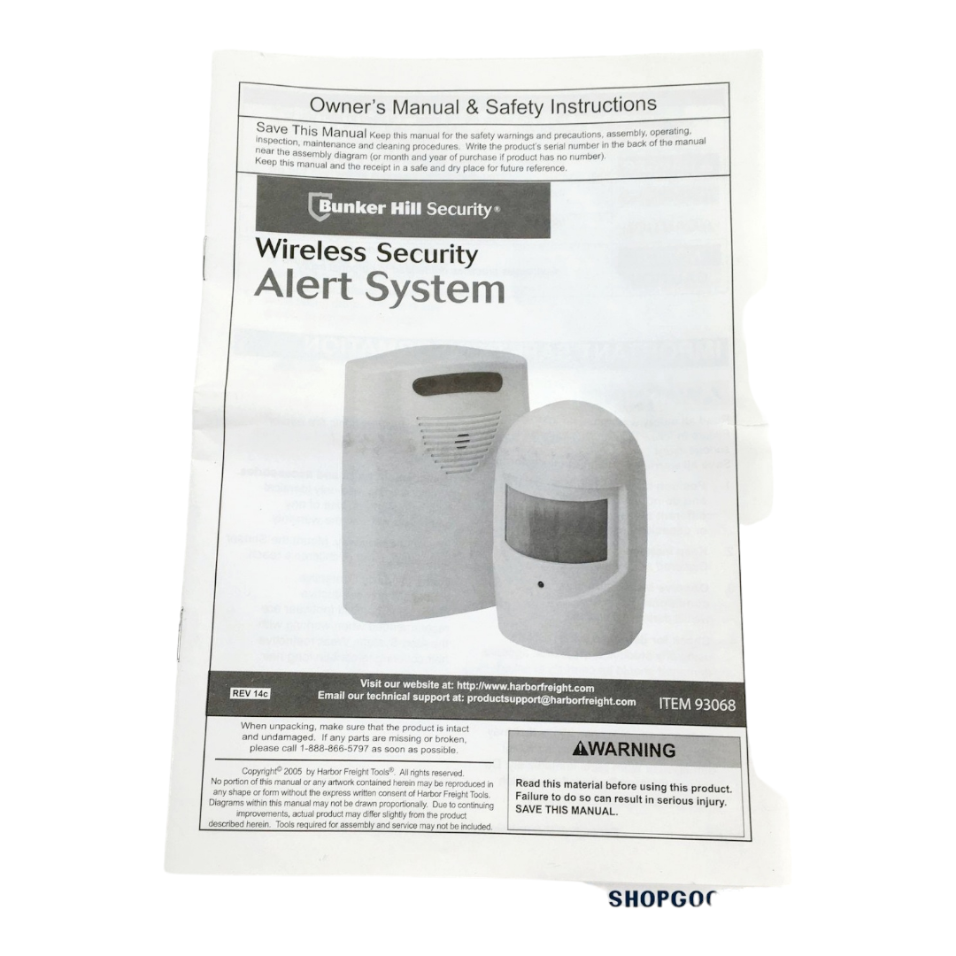 NIB *Bunker Hill Security Wireless Security Alert System [400' Away] #93068