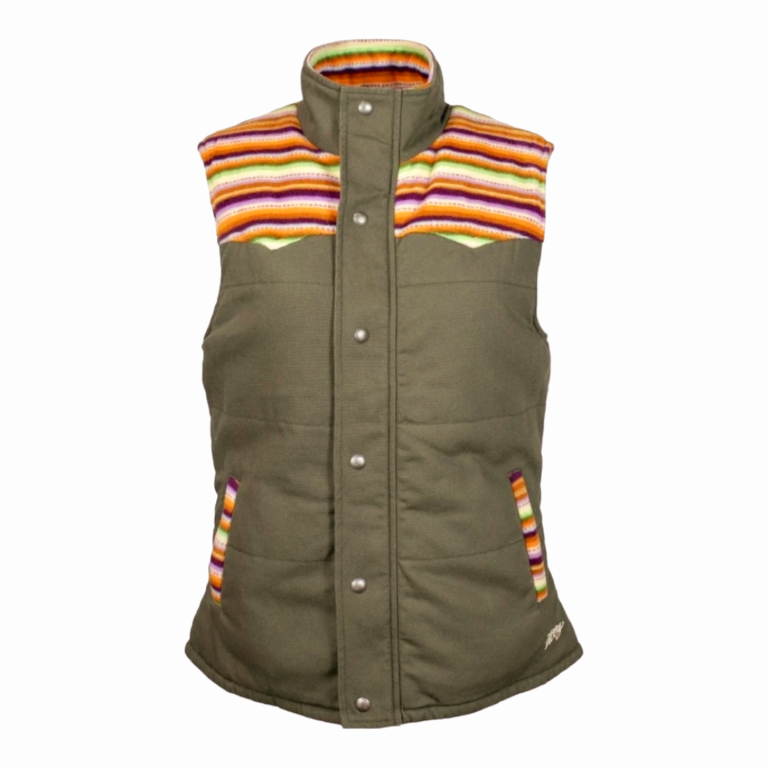 NWT *Colorful Green Serape Hooey Canvas Vest for Youth Girls (Size L)