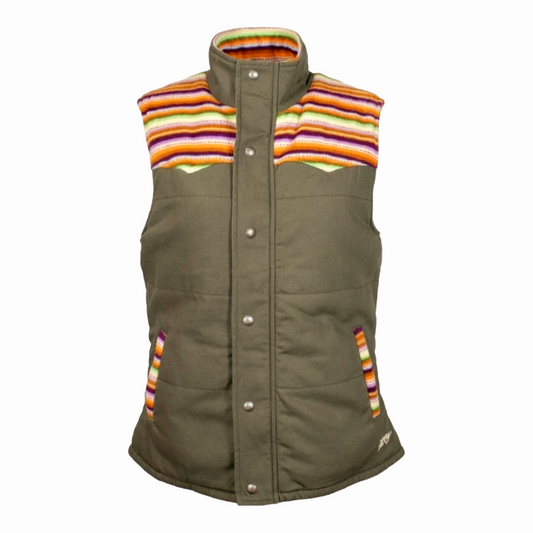 NWT *Colorful Green Serape Hooey Canvas Vest for Youth Girls (Size L)