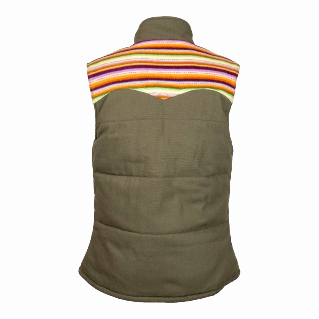 NWT *Colorful Green Serape Hooey Canvas Vest for Youth Girls (Size L)