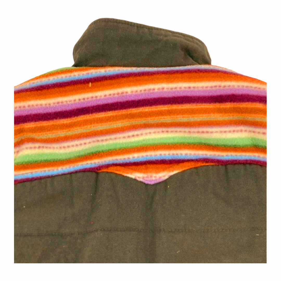 NWT *Colorful Green Serape Hooey Canvas Vest for Youth Girls (Size L)