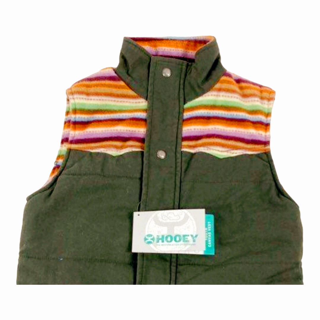 NWT *Colorful Green Serape Hooey Canvas Vest for Youth Girls (Size L)