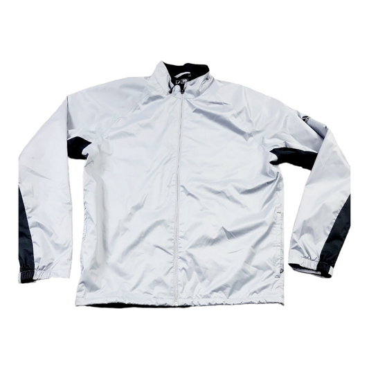 Adidas Jacket Mens 2XL Gray Full Zip Climastorm Windbreaker Lightweight