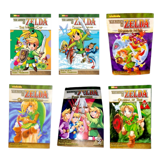 Lot: Six (6) The Legend of Zelda Books Volumes 1, 2, 5, 8, 10 + One Extra Zelda Book