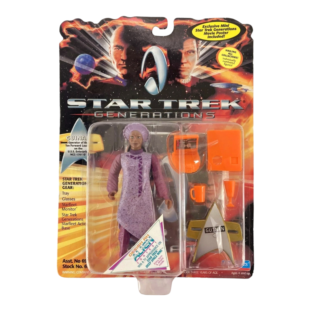 NIB *Two (2) Vtg. Star Trek Generations Action Figures Guinan & B'etor Klingon /1994