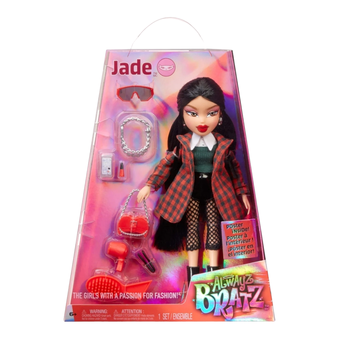 NIB *Always Bratz "JADE" Fashion Doll with 10 Accessories plus a Poster