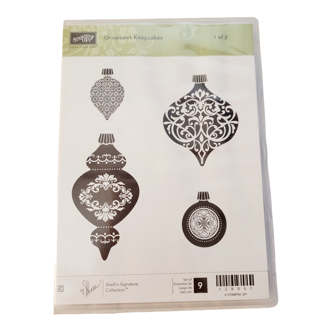 Stamping Up! (2) "Ornament Keepsakes" #1 & #2 Stamp Kits (18 Stamps)