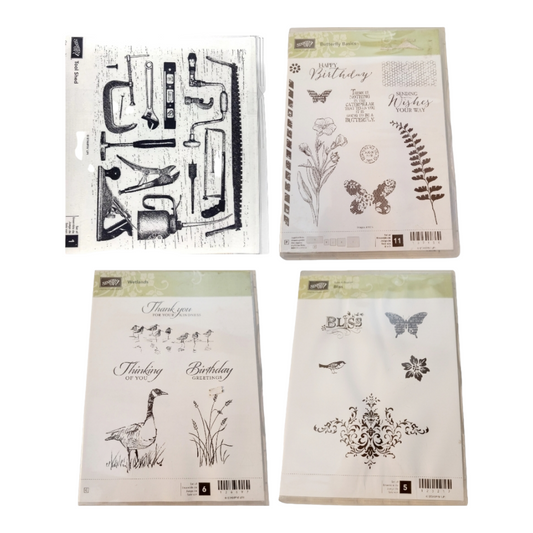 Stampin Up! Four (4) Tool Shed, Butterfly Basics, Wet Lands & Bliss Stamping Kits