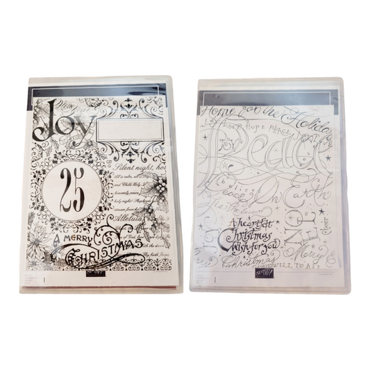 Stamping Up! (2) "Holiday Print" & "Christmas Collage" Stamp Kits