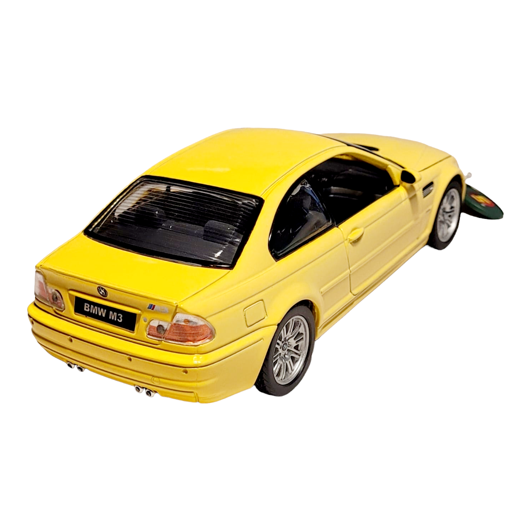 NEW *Sunnyside Yellow "2000 BMW M3 Coupe" 1/24 Model Die Cast Car w/ Tag [Loose]