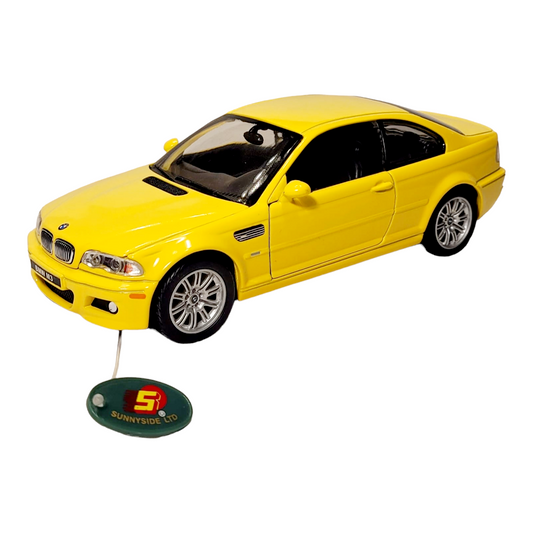 NEW *Sunnyside Yellow "2000 BMW M3 Coupe" 1/24 Model Die Cast Car w/ Tag [Loose]