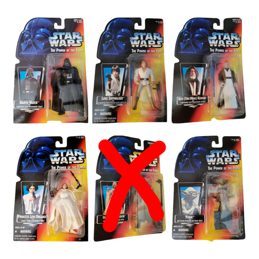 NIB *Star Wars: Power of the Force Six (5) Action Figures Darth Luke Leia Yoda Ben +
