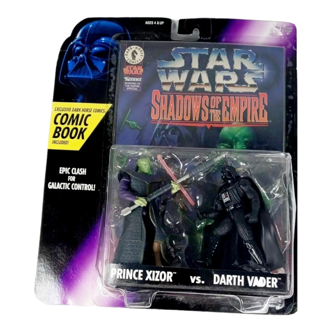 NIB *Star Wars: Shadows of the Empire "Prince Xizor vs. Darth Vader" Figures + Comic
