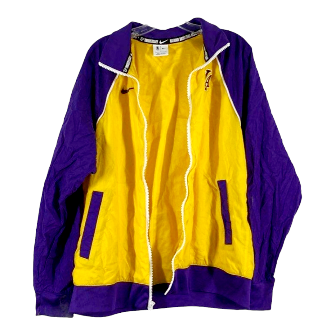 Youth Gold Los Angeles Lakers 75th Anniv. Courtside Raglen NBA Jacket (Large)
