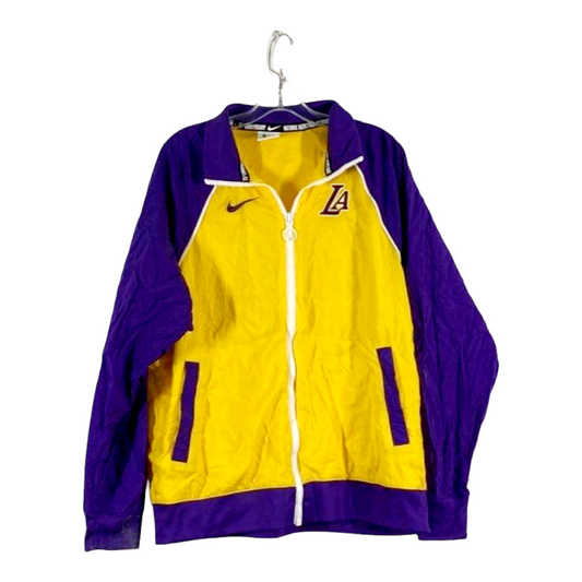 Youth Gold Los Angeles Lakers 75th Anniv. Courtside Raglen NBA Jacket (Large)