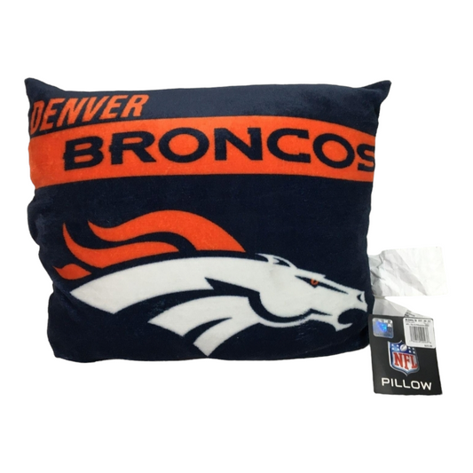 NWT *Offical NFL Denver Broncos 18"×18" Square Pillow (Blue & Orange)