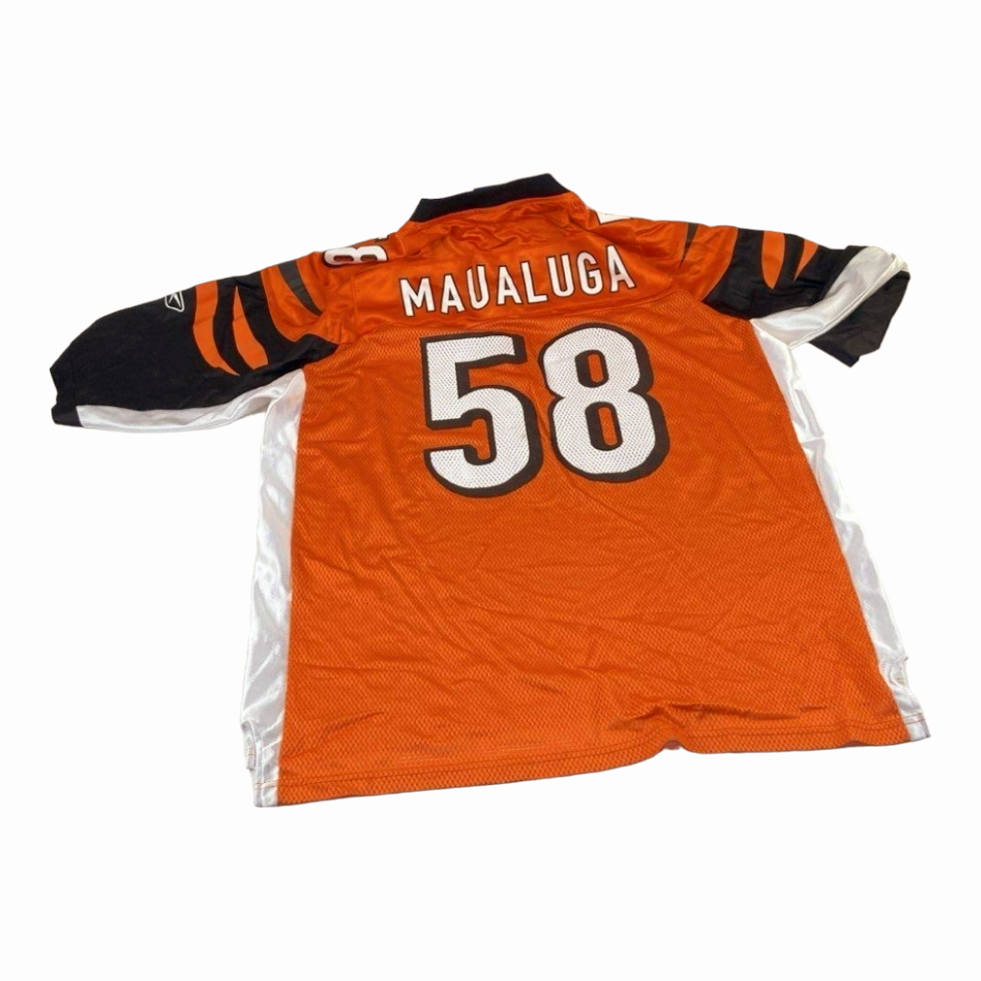 NFL *Reebok Cincinnati Bengals 'Maualuga' #58 Orange & Black Jersey (XL)