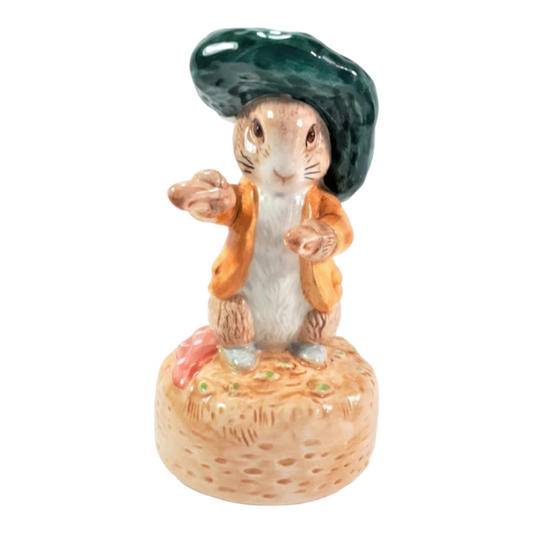 Adorable *Schmid "Benjamin Bunny" Music Box (1988) Beatrix Potter Peter Rabbit