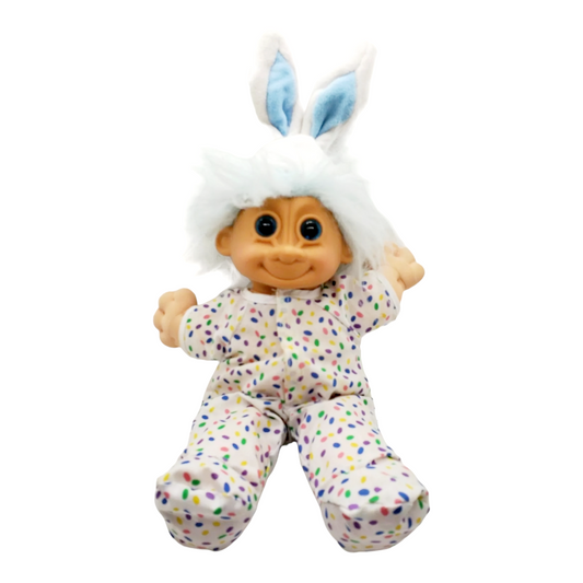 Vintage *Russ Berrrie Troll Kidz 12" Bunny Rabbit Easter Stuffed Animal Toy Plushy