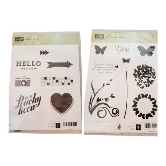 Stamping Up! (2) "Peachy Keen" and "Precious Butterflies" Stamp Kits