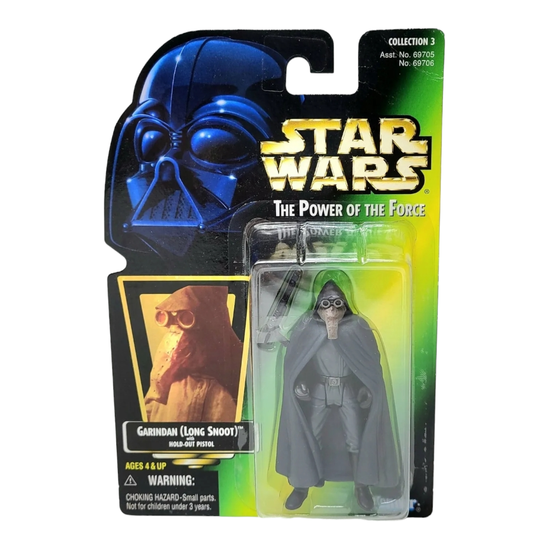 NIP *Star Wars Power of the Force: Garindan (Long Snoot) Action Figure Hologram 1997