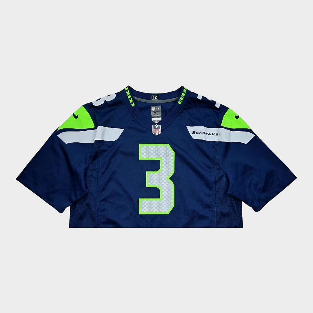 NFL *Seattle Seahawks "Russell WILSON" XL Nike Stitched Navy Jersey