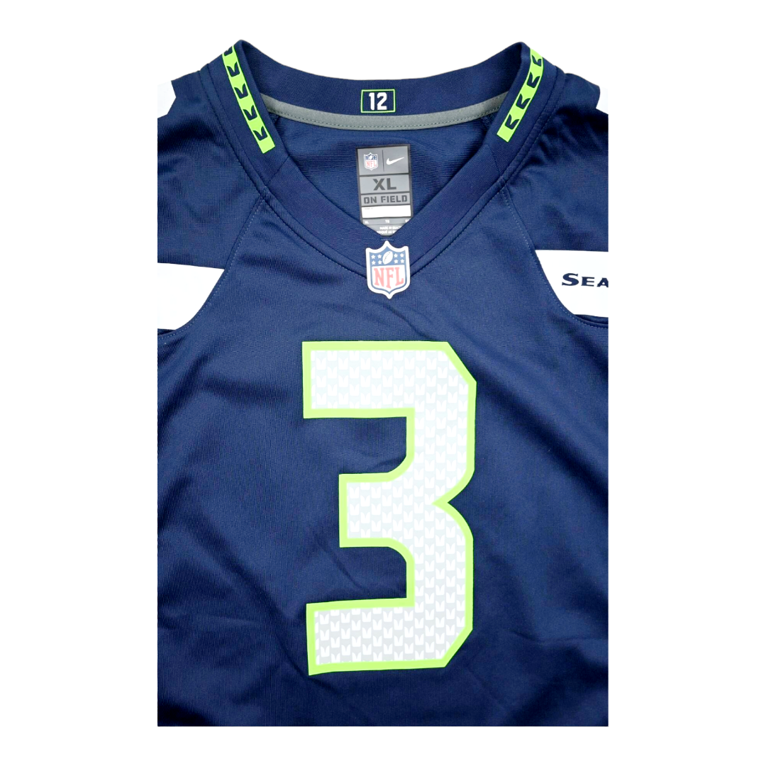 NFL *Seattle Seahawks "Russell WILSON" XL Nike Stitched Navy Jersey