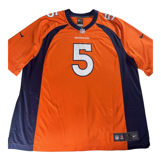 NFL *Denver Broncos "Teddy BRIDGEWATER" (Sz XXL) Nike #5 Stitched Orange Jersey