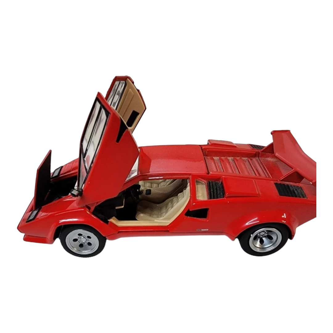 NIB *Franklin Mint (1985) Red 7" Lamborghini Countach 5000 S Model Car 1:24