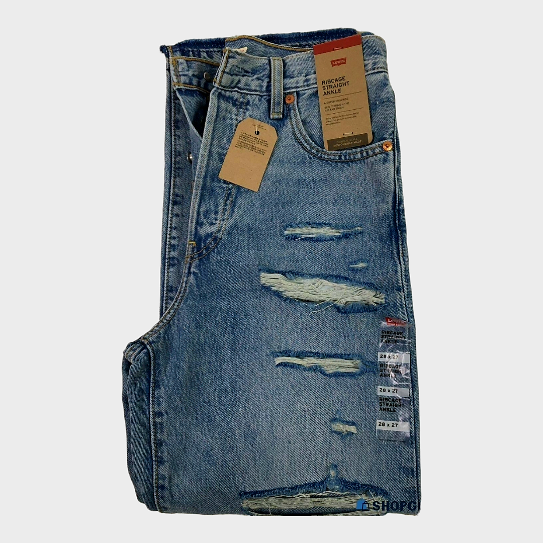 NWT *Women Levi's Denim Jeans (Size 28x27) Ribcage Straight Ankle High Rise
