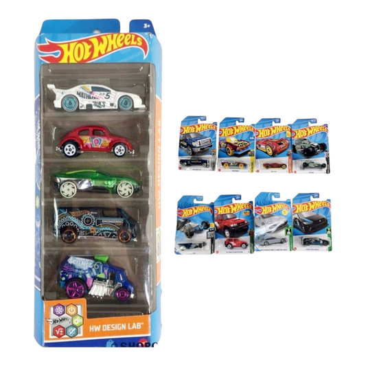 NIP *Hot Wheels: 1:5pk HW Design Lab & 8 Single Variety Cars (Art, Roo, & Trick Cars)