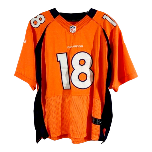 NFL *Denver Broncos "Peyton MANNING" #18 Orange Jersey (Sz M/40) On-Field